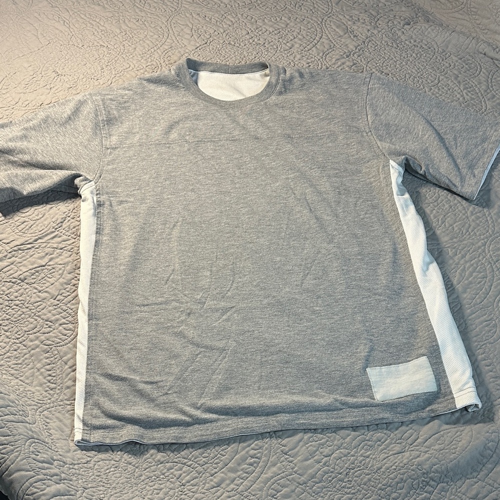 Nike Gray and White Men's Double Side Short Sleeve Tee